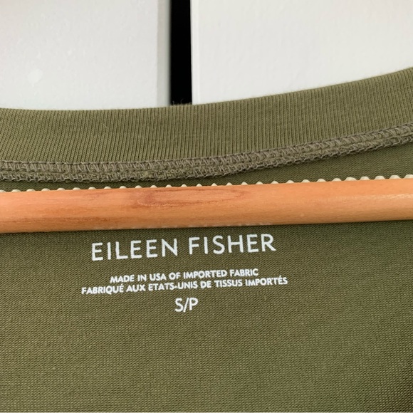 Eileen Fisher Dress Tunic Shift Green Short Sleeved Jersey Organic Cotton Small - Picture 6 of 8